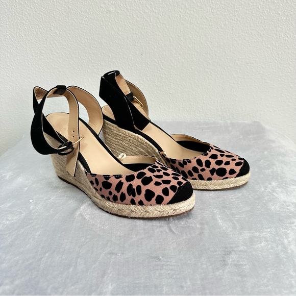 LOFT Leopard Print Wedges Size 7 - Picture 3 of 7